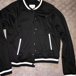 Black and white button jacket
